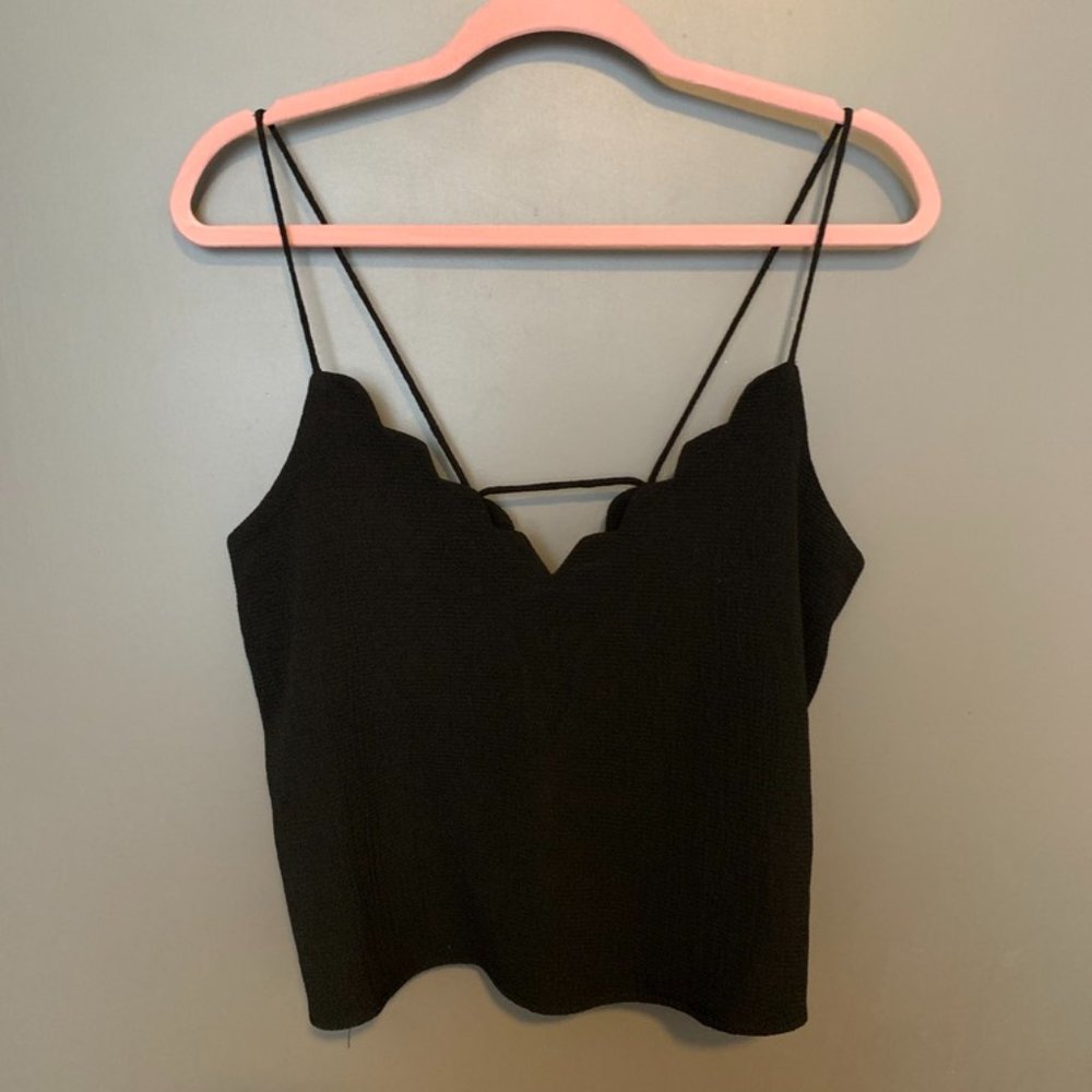 Black scalloped neck camisole